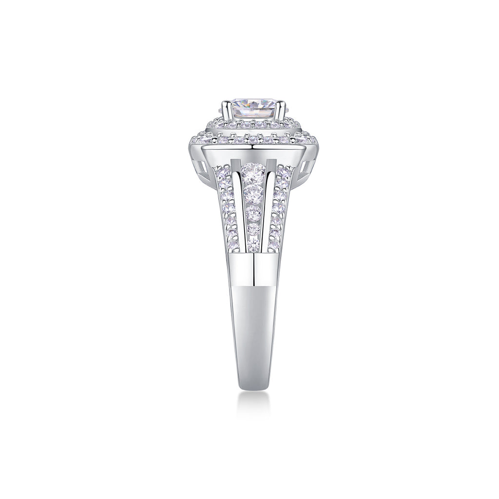 Starry Sky Crown - A Fashionable Jewelry Ring Set With 1-carat Moissan Diamond S925 Sterling Silver And Platinum-plated Diamond