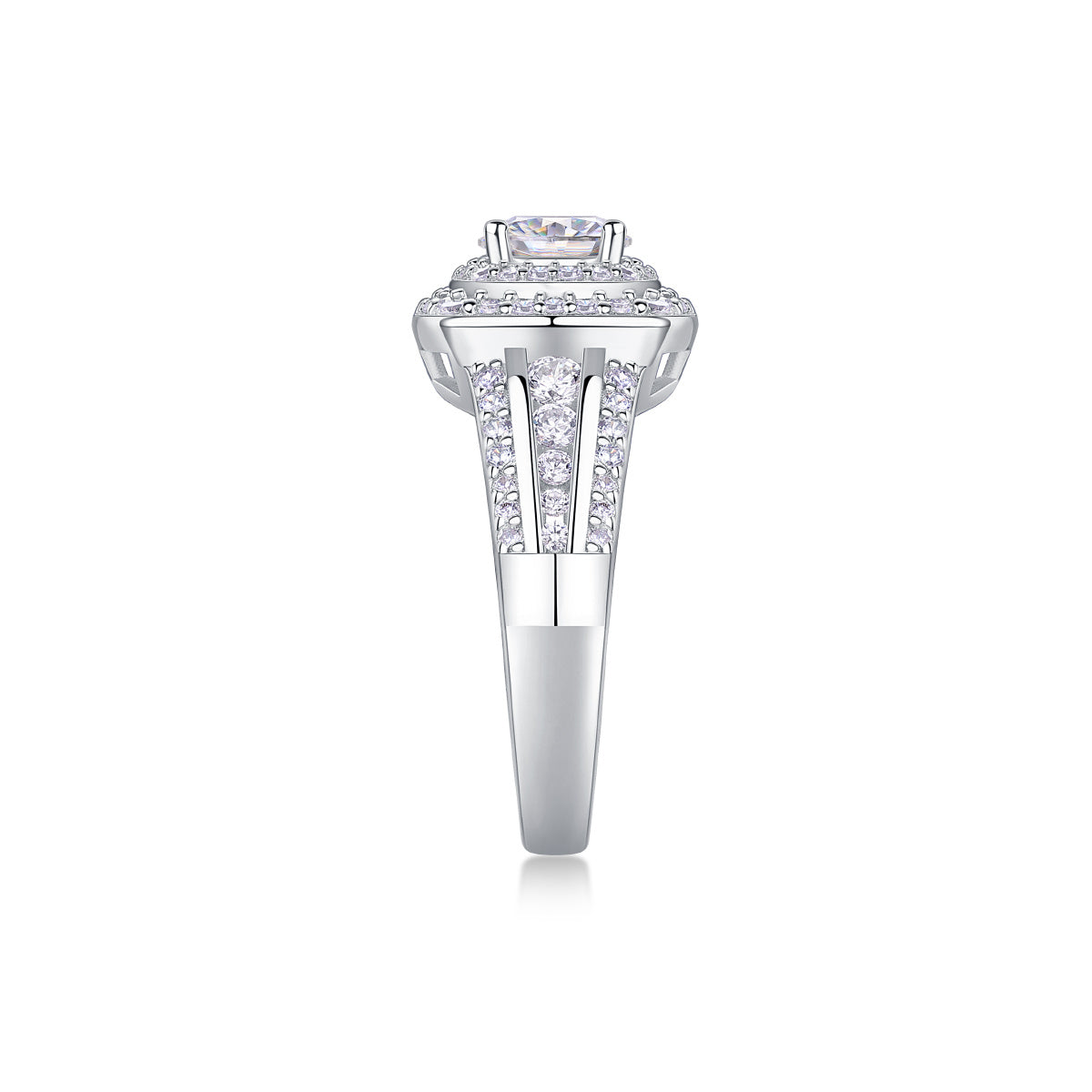 Starry Sky Crown - A Fashionable Jewelry Ring Set With 1-carat Moissan Diamond S925 Sterling Silver And Platinum-plated Diamond