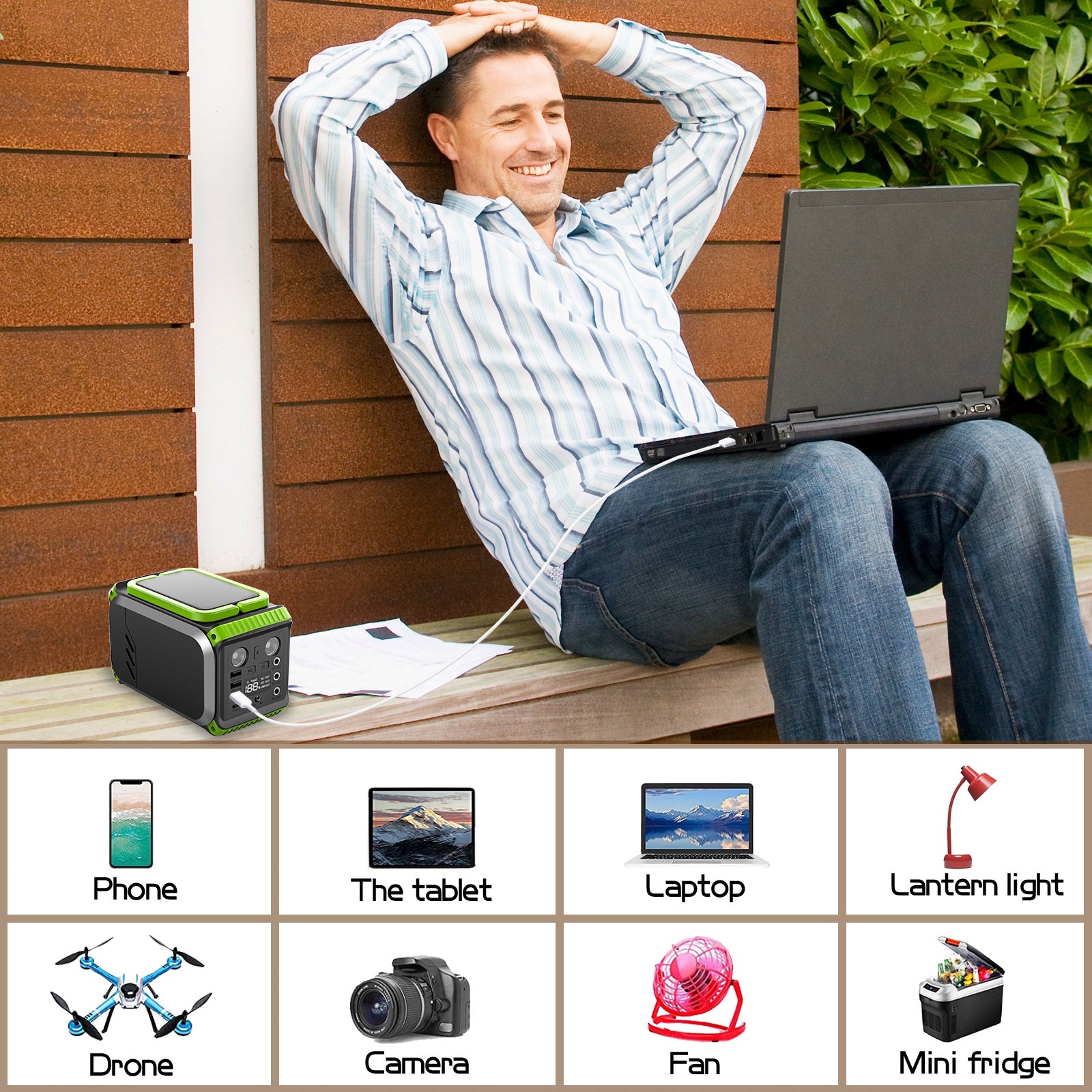 110V Camping Power Station,148Wh 200 W Solar Generator,40000mAh Emergency Power Supply Home Battery Backup For Camping