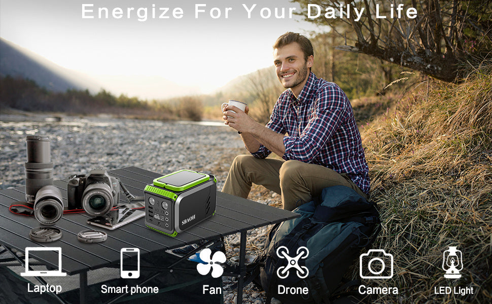 110V Camping Power Station,148Wh 200 W Solar Generator,40000mAh Emergency Power Supply Home Battery Backup For Camping