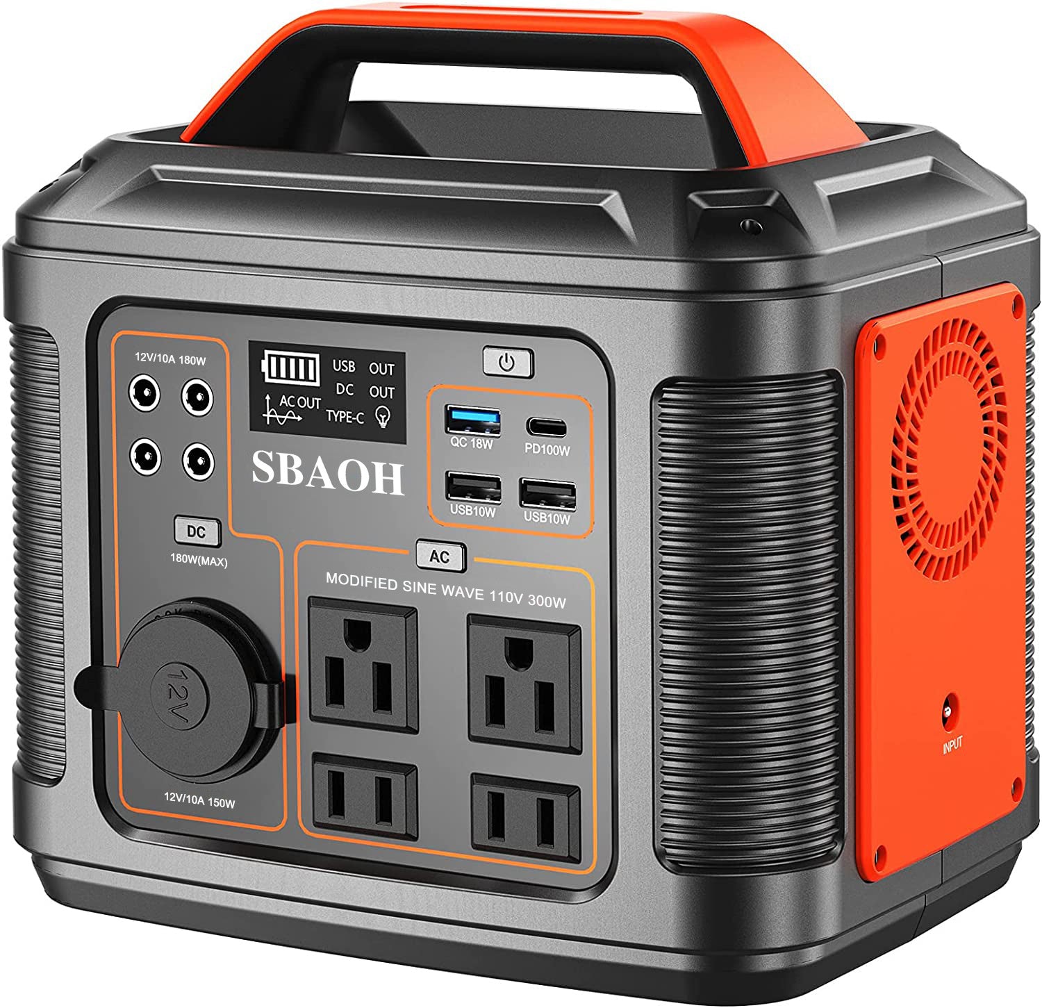 US Plug Portable Power Station P302,300W 296Wh Backup Lithium Battery,Solar Generator For Home And Outdoor Emergency Power Supply,Solar Panel Is Not Included