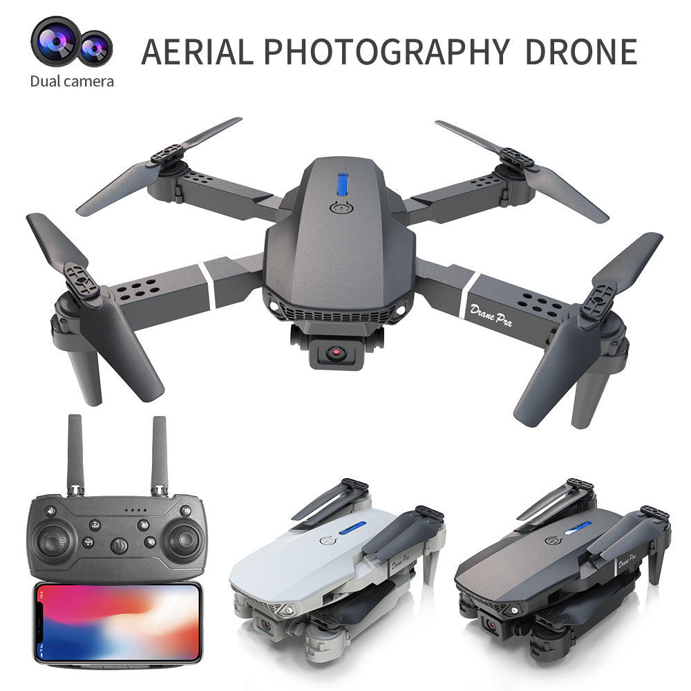 E88 Dual Camera Drone, WiFi FPV Double Folding RC Quadcopter Altitude Hold, Remote Control Toy For Beginners, Ideal Men's Gift For Outdoor Fun, Great For Christmas, Halloween, And Thanksgiving