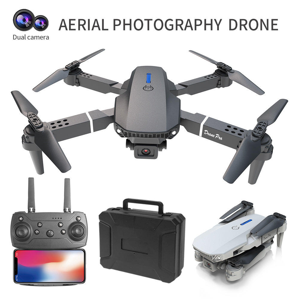 E88 Dual Camera Drone, WiFi FPV Double Folding RC Quadcopter Altitude Hold, Remote Control Toy For Beginners, Ideal Men's Gift For Outdoor Fun, Great For Christmas, Halloween, And Thanksgiving
