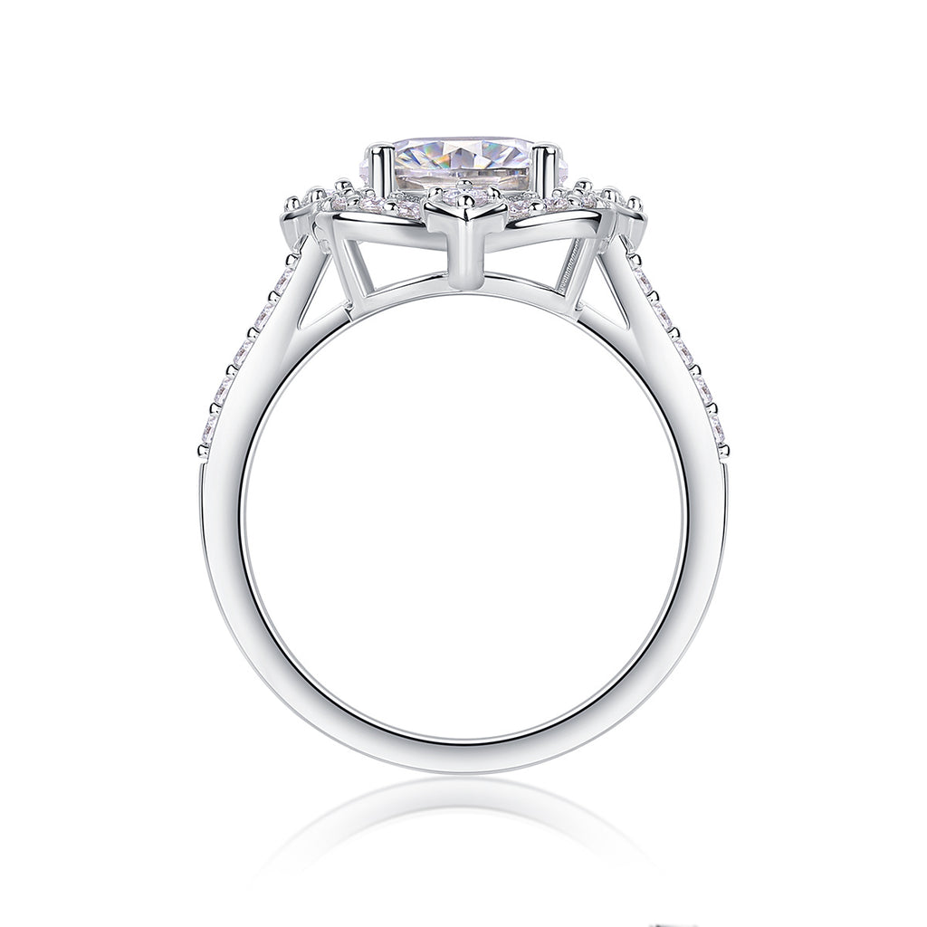 Camellia - A Fashionable Jewelry Ring Set With Moissanite S925 Sterling Silver And Gold-plated Diamond