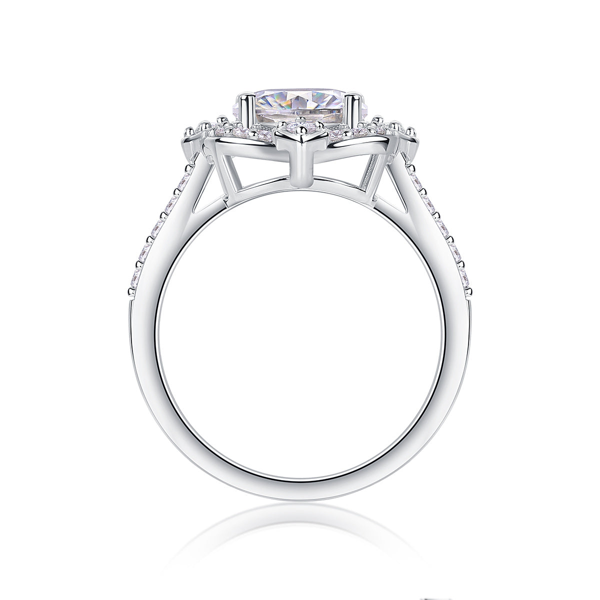 Camellia - A Fashionable Jewelry Ring Set With Moissanite S925 Sterling Silver And Gold-plated Diamond