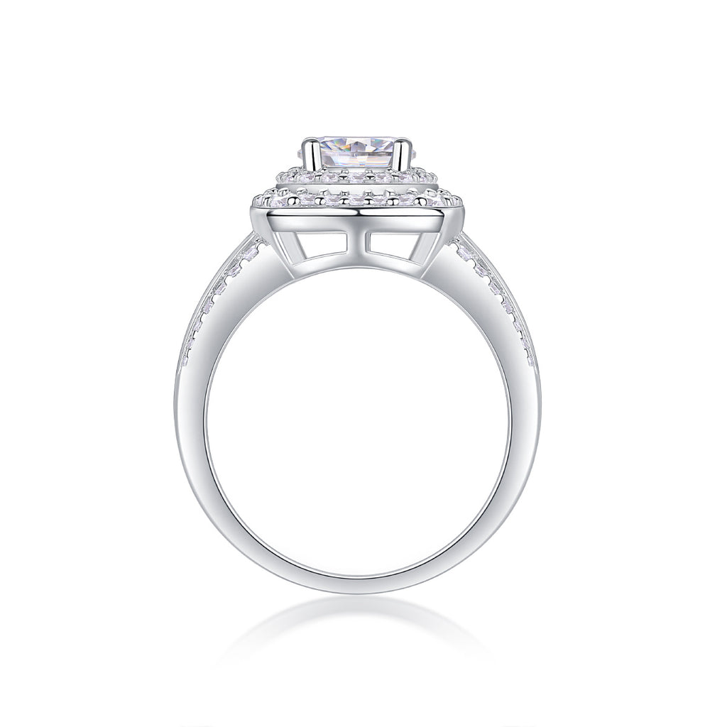 Starry Sky Crown - A Fashionable Jewelry Ring Set With 1-carat Moissan Diamond S925 Sterling Silver And Platinum-plated Diamond