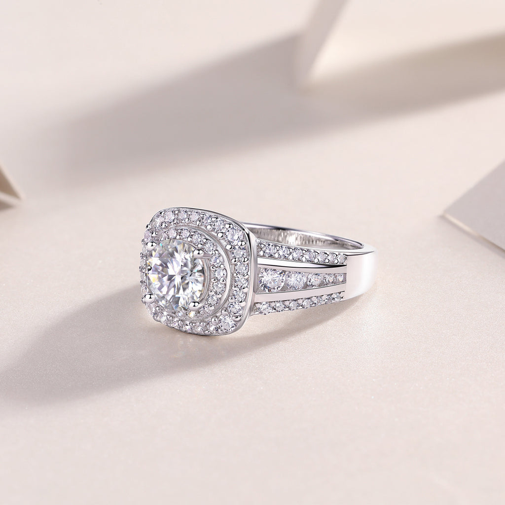 Starry Sky Crown - A Fashionable Jewelry Ring Set With 1-carat Moissan Diamond S925 Sterling Silver And Platinum-plated Diamond