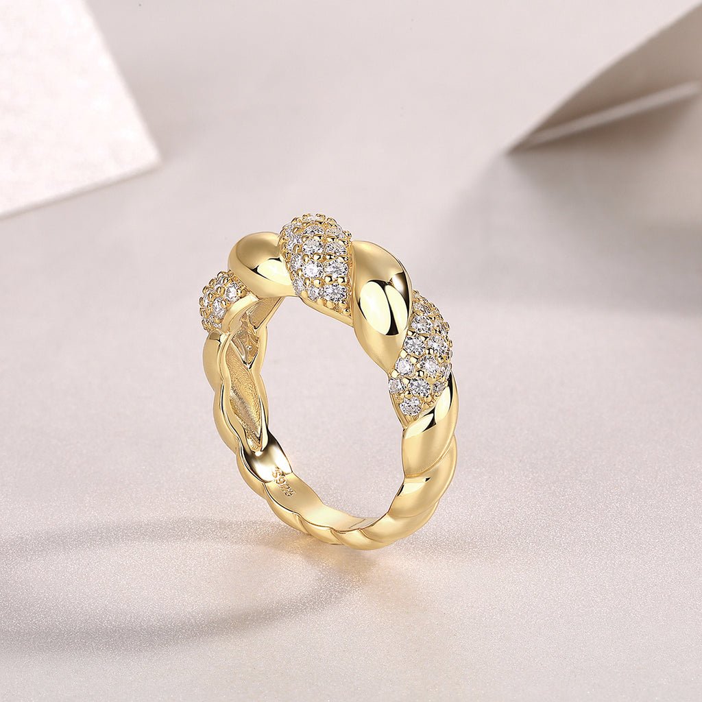 Tengman - A Fashionable Jewelry Accessory Set With Moissanite S925 Sterling Silver And Gold-plated Diamond