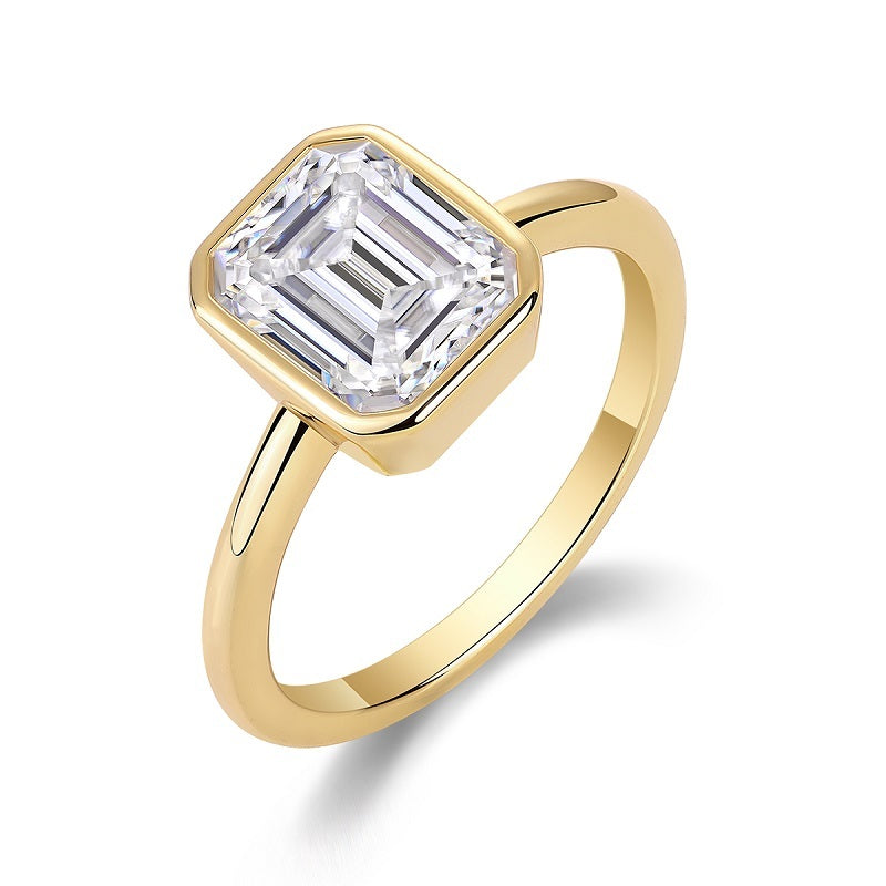 Pagoda - A Fashionable Diamond Jewelry Piece Set With Moissanite S925 Sterling Silver And Gold-plated Diamond Ring