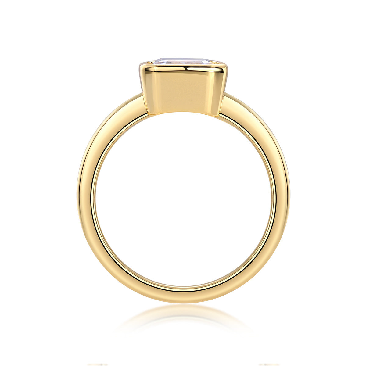 Pagoda - A Fashionable Diamond Jewelry Piece Set With Moissanite S925 Sterling Silver And Gold-plated Diamond Ring
