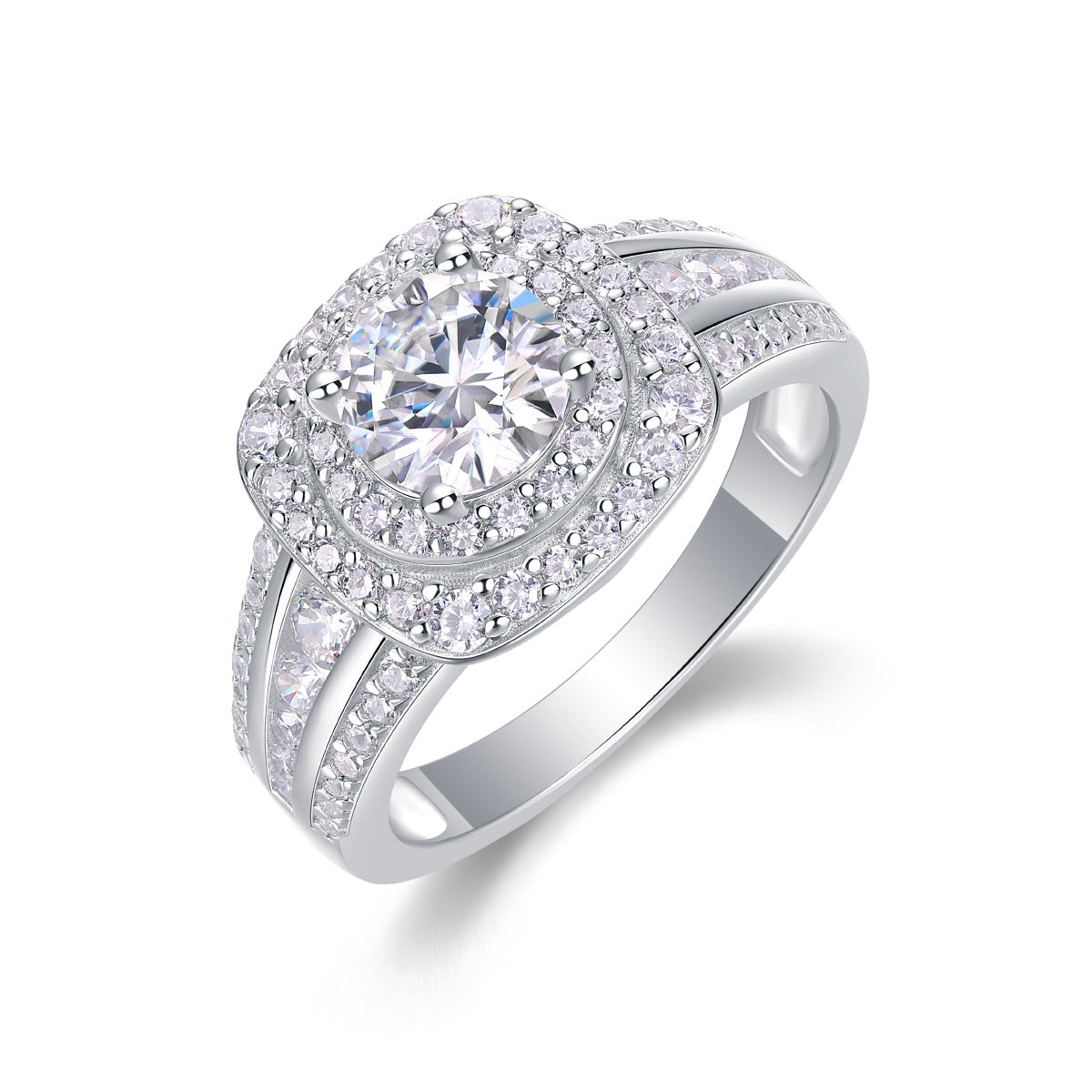 Starry Sky Crown - A Fashionable Jewelry Ring Set With 1-carat Moissan Diamond S925 Sterling Silver And Platinum-plated Diamond