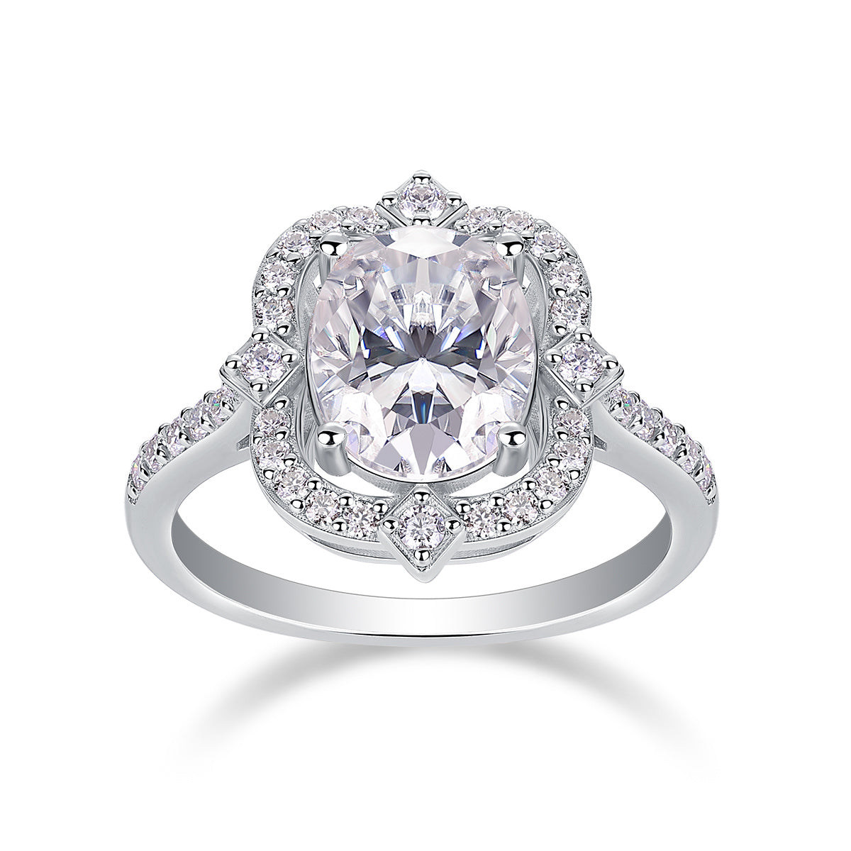 Camellia - A Fashionable Jewelry Ring Set With Moissanite S925 Sterling Silver And Gold-plated Diamond